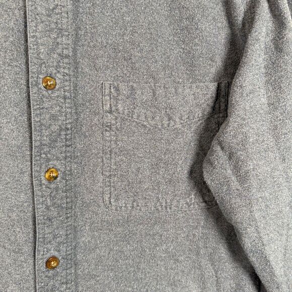 Woolrich Button Down Shirt Mens L Midnight Blue Heather Long Sleeve Pocket - Picture 7 of 13